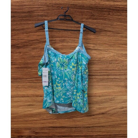 Beach House Woman 22W Tropical Floral Tankini Top Multicolor  Swimwear NWT - Picture 4 of 8